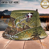 Maxcorners Fishing Camo Faith Hook Personalized Name 3D Bucket Hat (12 Fish Species)