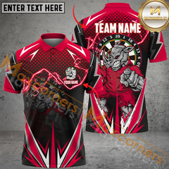 Maxcorners Darts Funny Smoke Customized Name, Team Name 3D Polo Shirt