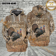 Maxcorners Wild Turkey Hunting Wicked Hunt All Over Print Shirt Best Gift For Hunter