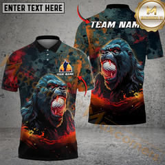 Maxcorners Raging Gorilla Golf Polo Shirt, Custom Name & Team Name 3D Shirts