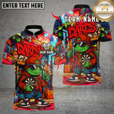 Maxcorners Darts Turtle Graffiti Streetwear Multicolor Customized Name, Team Name 3D Shirts