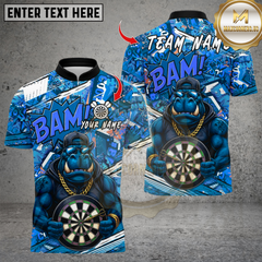 Maxcorners Darts Graffiti Muscle Hippo Dartboard Multicolor Customized Name Team Name 3D Shirts