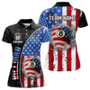 Maxcorners American Flag 8 Ball Smoke Billiard Shirts For Men Custom Patriotic Pool Team Jerseys LM1605