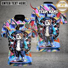 Maxcorners Darts Street Bulldog Graffiti Multicolor Customized Name, Team Name 3D Shirts
