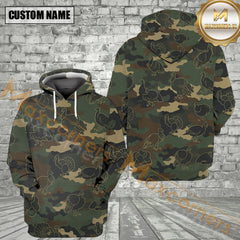Maxcorners Wild Turkey Hunting Camo Seamless Pattern All Over Print Shirt
 Best Gift For Hunter