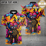 Maxcorners Darts Graffiti Halloween Bear With Dartboard Multicolor Customized Name, Team Name 3D Shirts