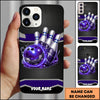 Maxcorners Bowling Electric Strike Pins Multicolor Personalized Name 3D Phone Case