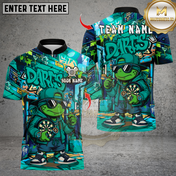 Maxcorners Darts Turtle Graffiti Streetwear Multicolor Customized Name, Team Name 3D Shirts
