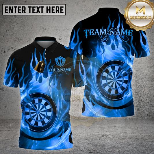 Maxcorners Dart Purple Flame Vortex Dartboard Multicolor Options Personalized Name, Team Name 3D Shirt (4 Colors)