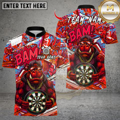 Maxcorners Darts Graffiti Muscle Hippo Dartboard Multicolor Customized Name Team Name 3D Shirts