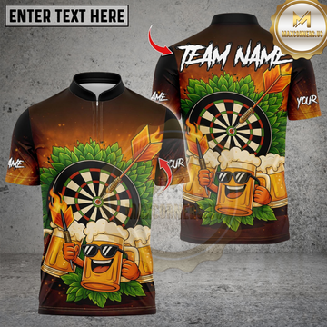 Maxcorners  Darts Funny Beer And Dartboard Personalized Name, Team Name 3D Shirt