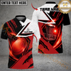 Maxcorners Power Strike Disc Golf Polo Personalized Name, Team Name 3D Shirt (4 Colors)