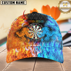 Maxcorners Darts Double Flame Multicolor Option Personalized Name 3D Cap