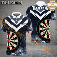 Maxcorners Darts Fire Thunder Smoke Pattern Multicolor Option Customized Name, Team Name 3D Polo Shirt