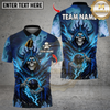Maxcorners Flame Grim Reaper With Bowling Multicolor Customized Name, Team Name 3D Shirts
