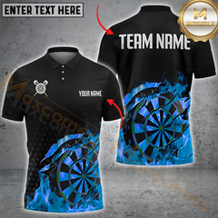 Maxcorners Darts Blazing Dartboard Multicolor Customized Name, Team Name 3D Shirts