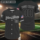 Maxcorners Men’s Classic Pinstripe Patriotic Jersey - Custom USA Shirt With Name, Number & Logo LM2608