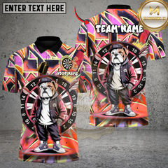 Maxcorners Darts Street Bulldog Graffiti Multicolor Customized Name, Team Name 3D Shirts
