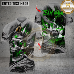 Maxcorners Bowling Skull Multicolor Customized Name, Team Name 3D Shirts