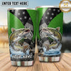 Maxcorners Fishing Tumbler Green Black Star Patchwork Design Personalized Name Tumbler (13 Species)