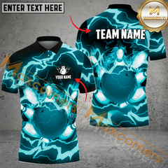 Maxcorners Ball And Pins Break Power Of Thunder Bowling Jersey Multicolor Options Personalized Name, Team Name 3D Shirt