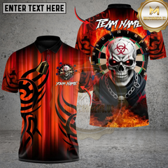 Maxcorners Darts Biohazard Skull Inferno Multicolor Customized Name, Team Name 3D Shirts