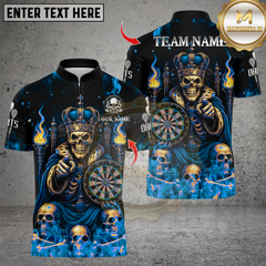 Maxcorners Darts Skeleton King Fire Throne Multicolor Customized Name, Team Name 3D Shirts
