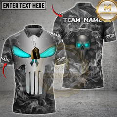 Maxcorners Darts Punisher Skull Multicolor Customized Name, Team Name 3D Shirts