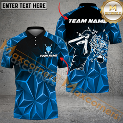Maxcorners Golf Broken Pattern Multicolor Option Customized Name, Team Name 3D Polo Shirt