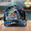 Maxcorners Fishing Water Splash Camo Multi Options Personalized Name 3D Cap (12 Fish Species)