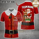 Maxcorners Santa Reindeer Bowling Elf Multicolor Customized Name, Team Name 3D Shirt