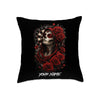Maxcorners Darts Gothic Skull Lady Red Roses Multicolor Customized Name 3D Pillow