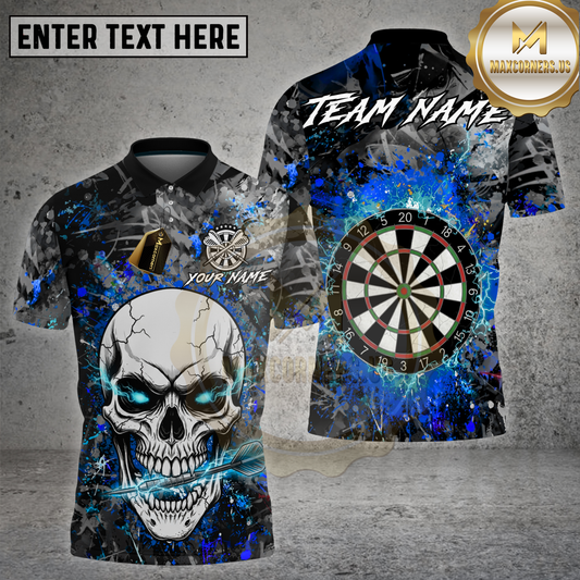 Maxcorners Dart Skull Bite Electric Dart Multicolor Options Personalized Name, Team Name 3D Shirt (4 Colors)