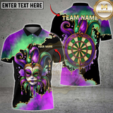 Maxcorners Darts Mardi Gras Mask Personalized Name 3D Unisex Shirt