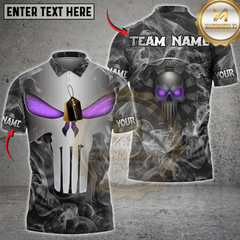 Maxcorners Darts Punisher Skull Multicolor Customized Name, Team Name 3D Shirts