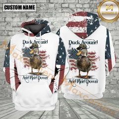 Maxcorners Funny Duck American Hunting All Over Print Shirt Best Gift For Hunter