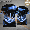 Maxcorners Golden Bowling Jersey Multicolor Option Customized Name, Team Name 3D Polo Shirt