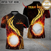 Maxcorners Golden Rainbow Flame Golf Polo Personalized Name, Team Name 3D Shirt (4 Colors)