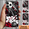 Maxcorners Bowling Black Dynamic Strike Pins Multicolor Personalized Name 3D Phone Case