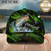 Maxcorners Fishing Neon Green Splash Personalized Name 3D Cap (12 Fish Species)