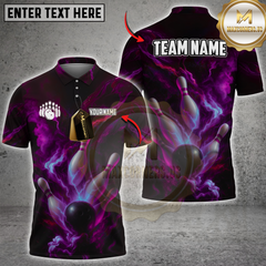 Maxcorners Electric Storm Bowling Multicolor Customized Name, Team Name 3D Shirts