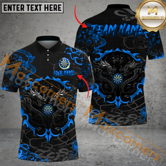 Maxcorners Darts Dragon Mutilcolor Options Personalized Name, Team Name 3D Polo Shirt