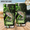 Maxcorners Fishing Tumbler Neon Green Energy Swirl Design Personalized Name Tumbler (13 Species)