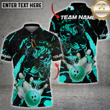 Maxcorners Bowling Shirt Tiger Golden Ball Striking Pins Multioptions Personalized Name, Team Name Unisex 3D Shirt (4 Colors)