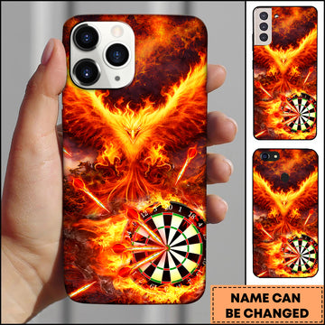 Maxcorners Phoenix Flame Dartboard Inferno Fantasy Personalized Name 3D Phone Case