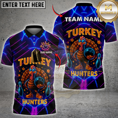 Maxcorners Turkey Hunters With Neon Style Personalized Name 3D Unisex Shirt