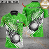 Maxcorners Golf Lightning Flame Design Personalized Name, Team Name 3D Shirt (4 Colors)