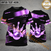 Maxcorners Golden Bowling Jersey Multicolor Option Customized Name, Team Name 3D Polo Shirt
