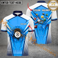 Maxcorners Billiard Ball 8 Enthusiasts Multicolor Options Personalized Name, Team Name 3D Polo Shirt