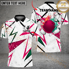 Maxcorners Bowling Lightning Fire Flame Multicolor Options Personalized Name, Team Name 3D Shirt